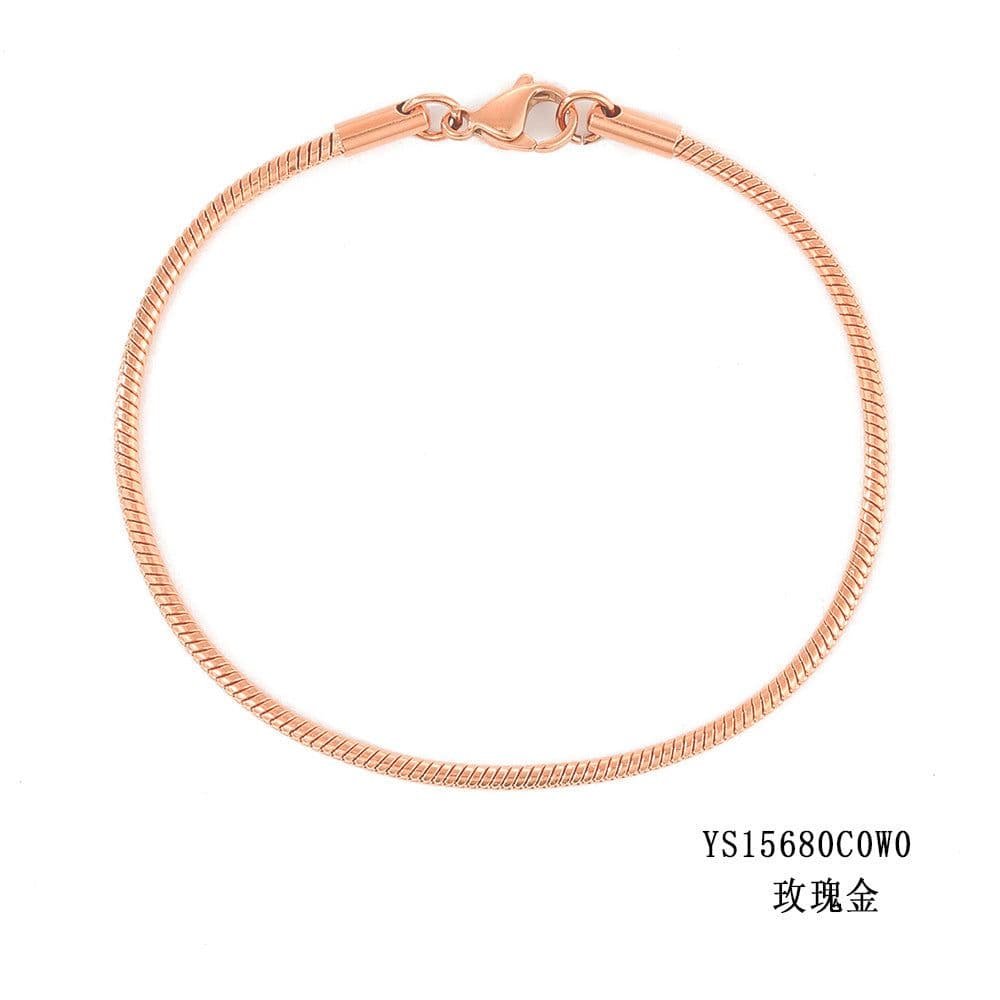 image-e-Manco Stainless Steel Chain Bracelet Rose Gold 2MM Women