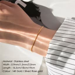 image-e-Manco Stainless Steel Chain Bracelet Rose Gold 2MM Women