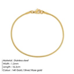 image-e-Manco Stainless Steel Chain Bracelet Rose Gold 2MM Women