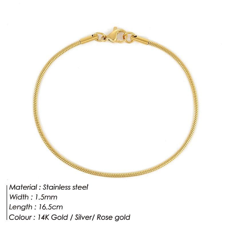 image-e-Manco Stainless Steel Chain Bracelet Rose Gold 2MM Women