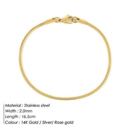 image-e-Manco Stainless Steel Chain Bracelet Rose Gold 2MM Women