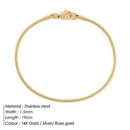 image-e-Manco Stainless Steel Chain Bracelet Rose Gold 2MM Women