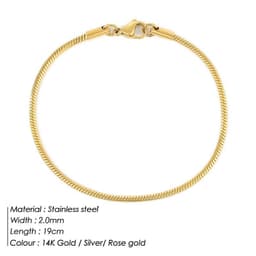 image-e-Manco Stainless Steel Chain Bracelet Rose Gold 2MM Women