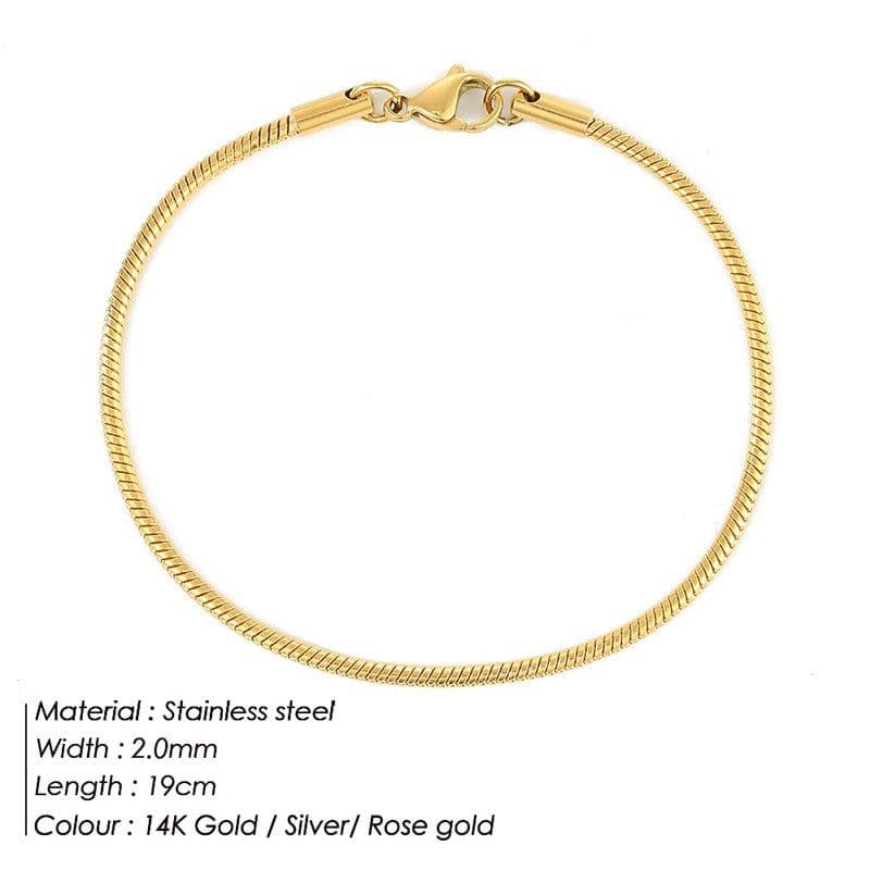 image-e-Manco Stainless Steel Chain Bracelet Rose Gold 2MM Women