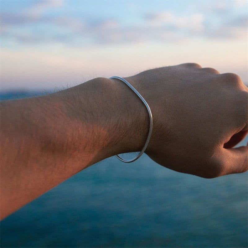 image-e-Manco Stainless Steel Chain Bracelet Rose Gold 2MM Women