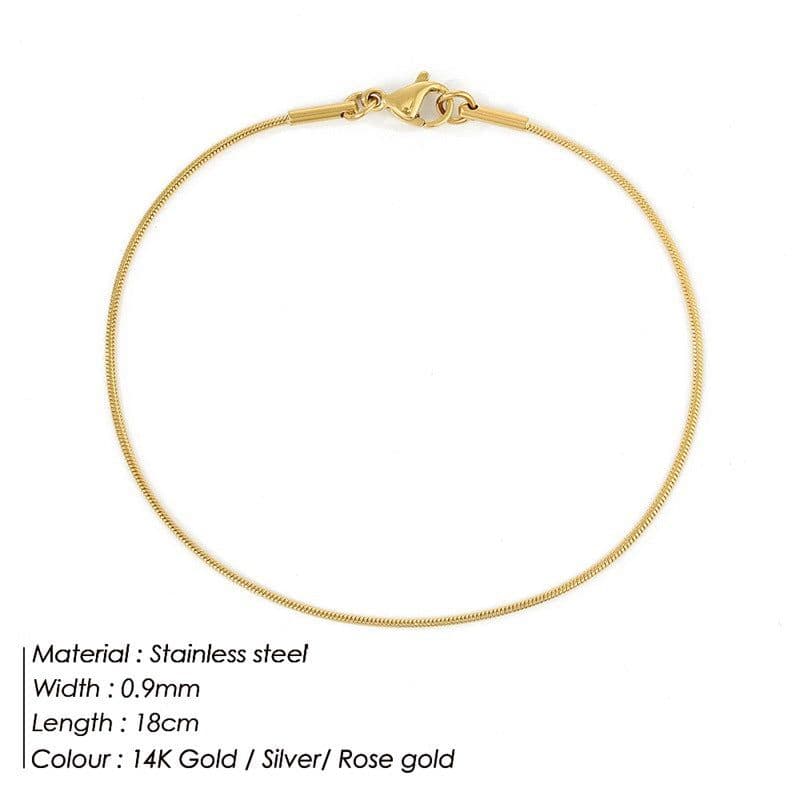 image-e-Manco Stainless Steel Chain Bracelet Rose Gold 2MM Women