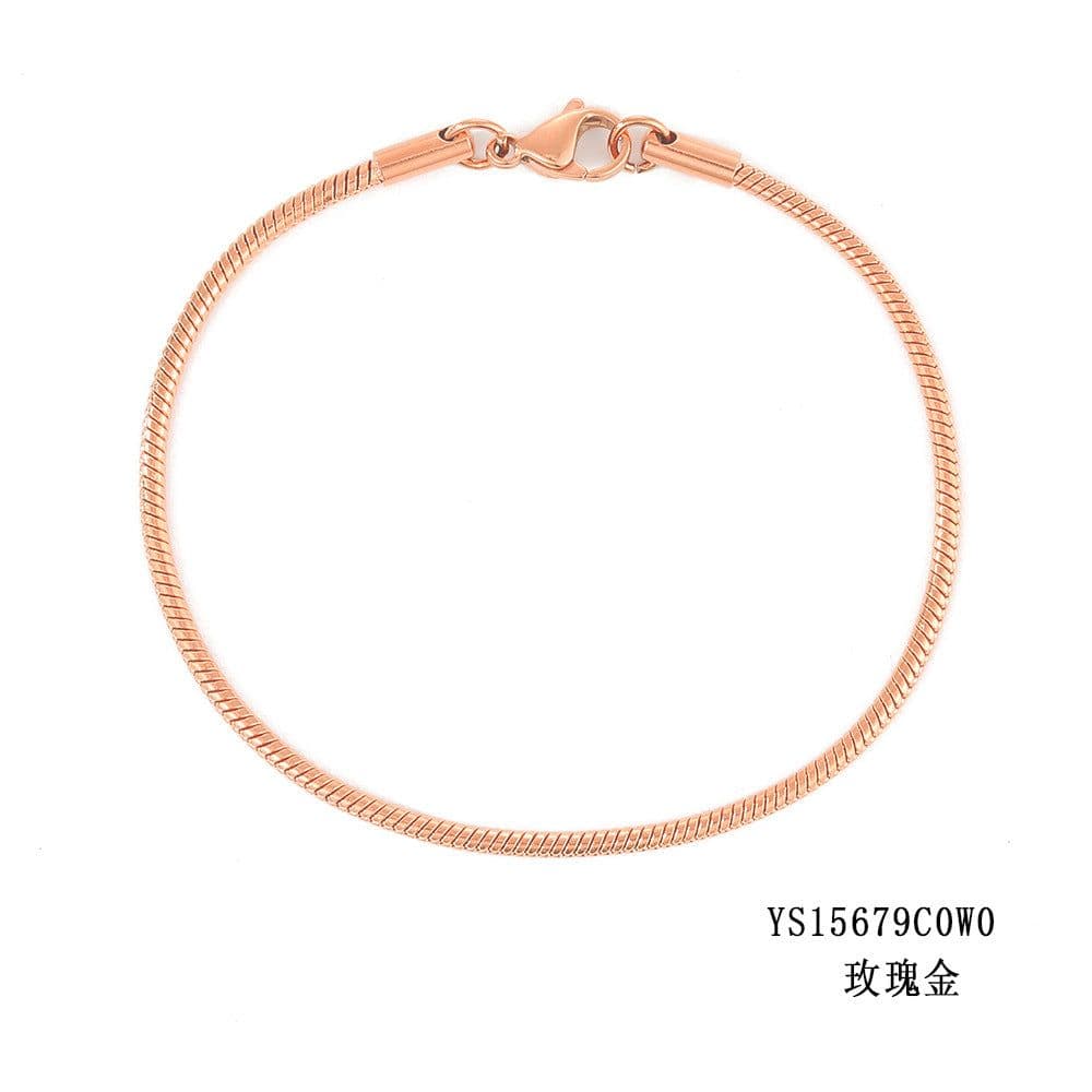 image-e-Manco Stainless Steel Chain Bracelet Rose Gold 2MM Women