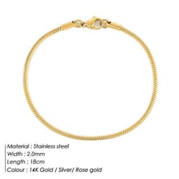 image-e-Manco Stainless Steel Chain Bracelet Rose Gold 2MM Women