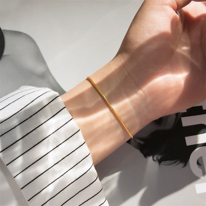 image-e-Manco Stainless Steel Chain Bracelet Rose Gold 2MM Women