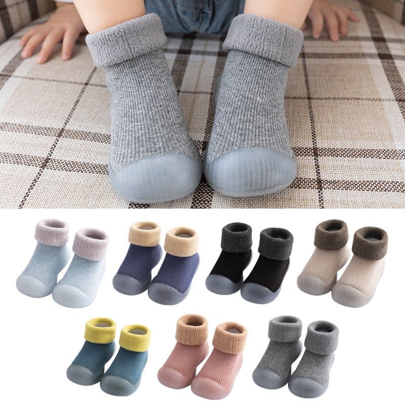 image-Baby Toddler High-Top Warm Floor Socks Shoes Soft Non-Slip