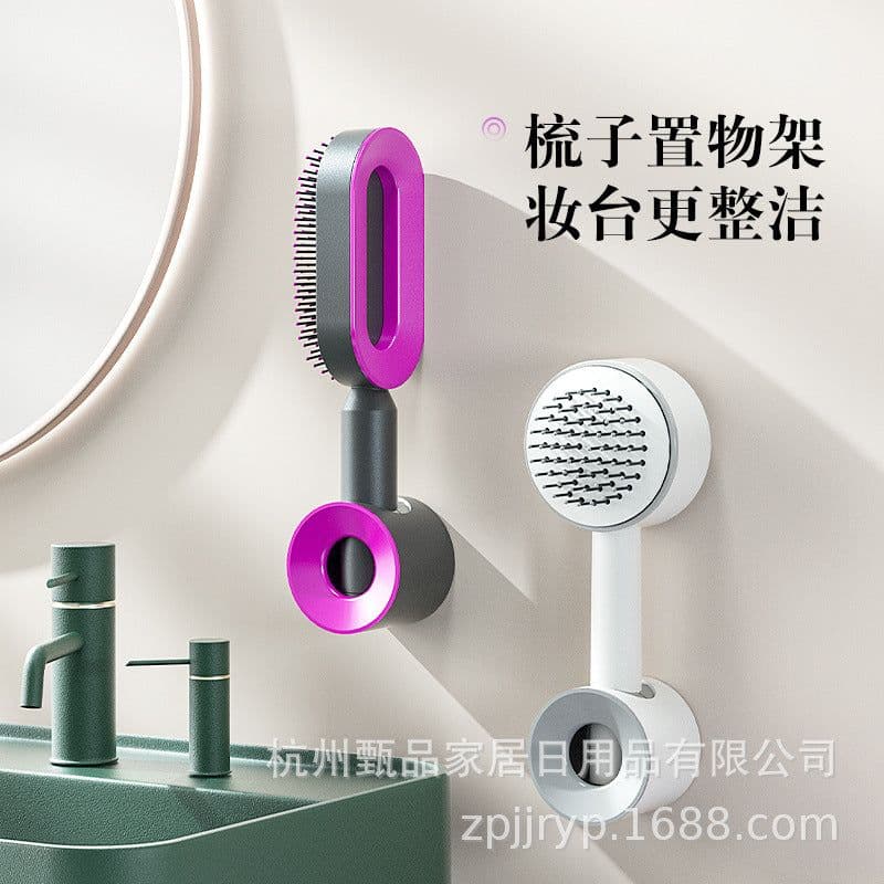 image-Beiyang Classics Massage Comb with Wall Mount Storage Rack