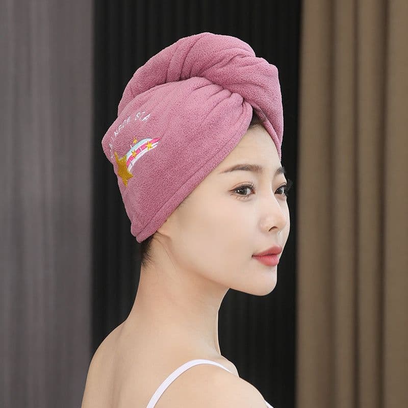 image-Xin Feifan Coral Fleece Hair Drying Cap Towel Quick-Dry Thickened