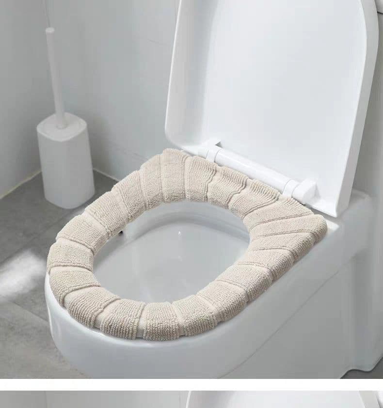 image-Thickened Flannel Toilet Seat Cushion Cover Universal Four Seasons