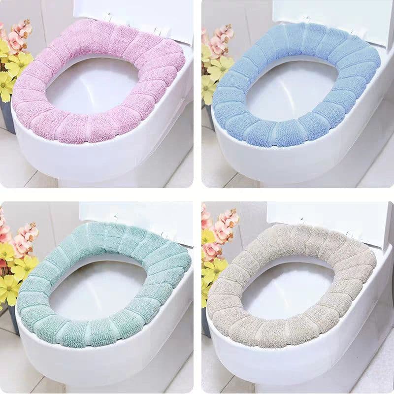 image-Thickened Flannel Toilet Seat Cushion Cover Universal Four Seasons