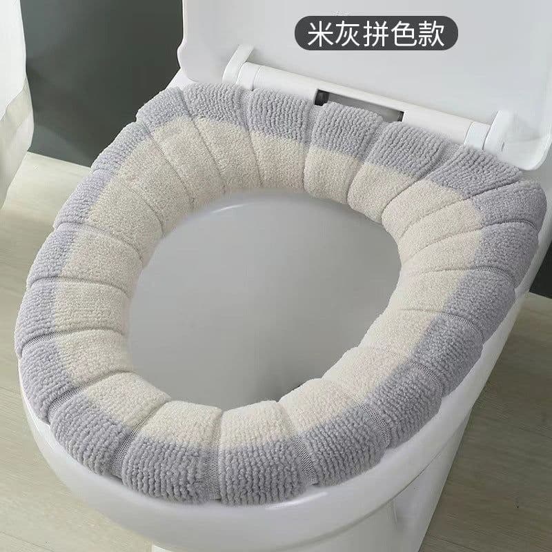 image-Thickened Flannel Toilet Seat Cushion Cover Universal Four Seasons
