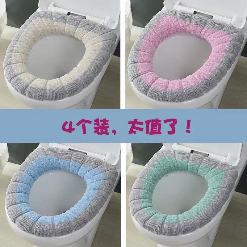 image-Thickened Flannel Toilet Seat Cushion Cover Universal Four Seasons