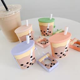 image-Three-Dimensional Pearl Milk Tea AirPods 1/2 Silicone Case