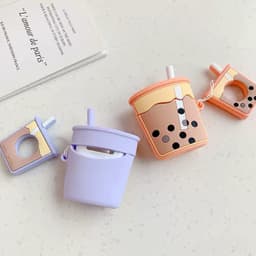 image-Three-Dimensional Pearl Milk Tea AirPods 1/2 Silicone Case