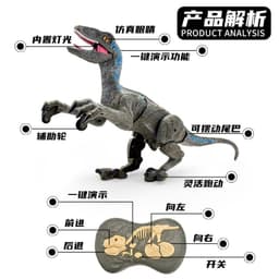 image-HannStar Remote Control Dinosaur Toy Electric Walking Raptor for Boys