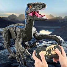 image-HannStar Remote Control Dinosaur Toy Electric Walking Raptor for Boys