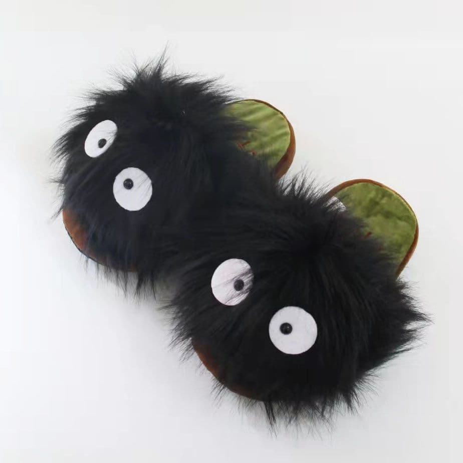 image-Winter Plush Slippers Cartoon Charcoal Design Adult Warm Indoor