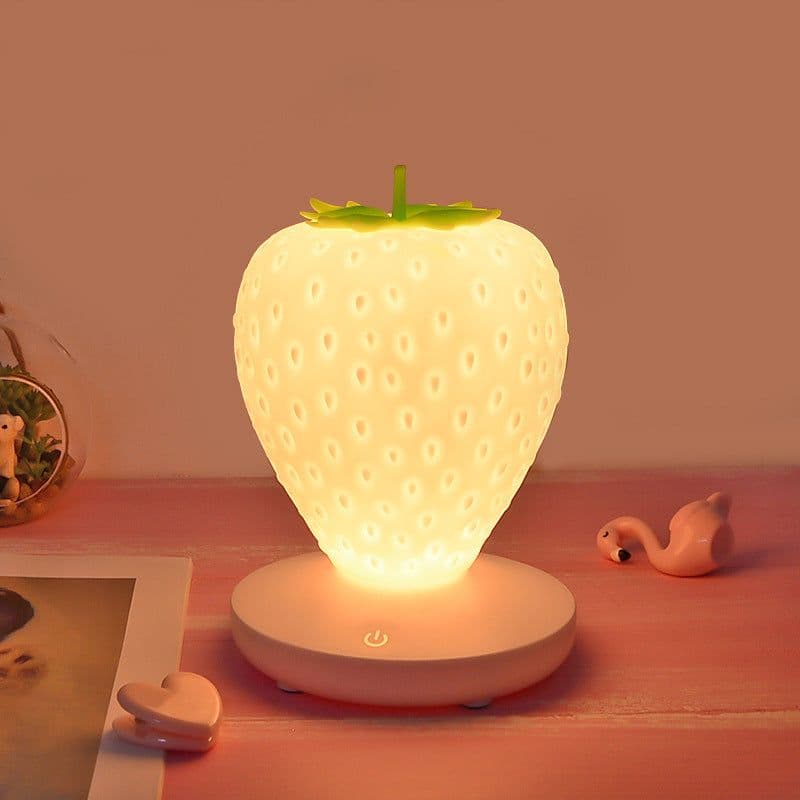 image-Creative Home Strawberry LED Night Light USB Touch Silicone Lamp
