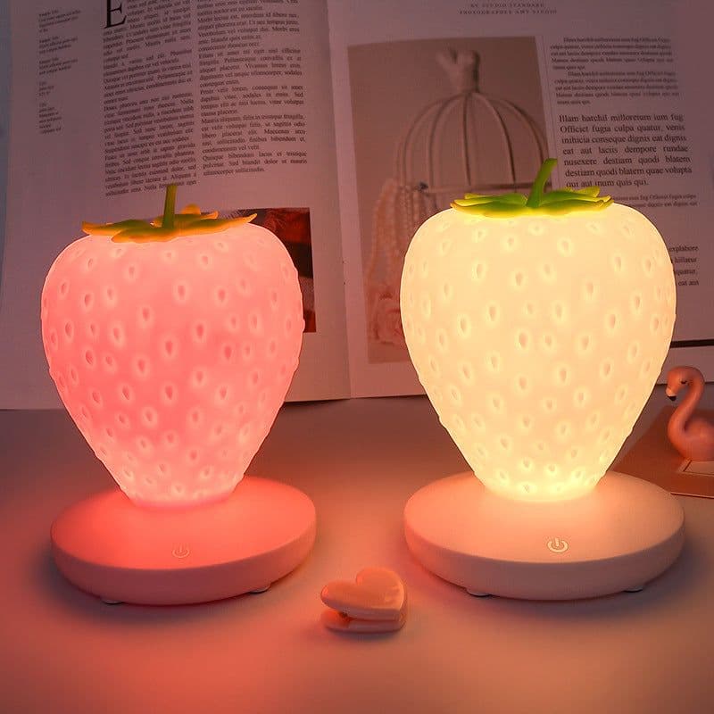 image-Creative Home Strawberry LED Night Light USB Touch Silicone Lamp