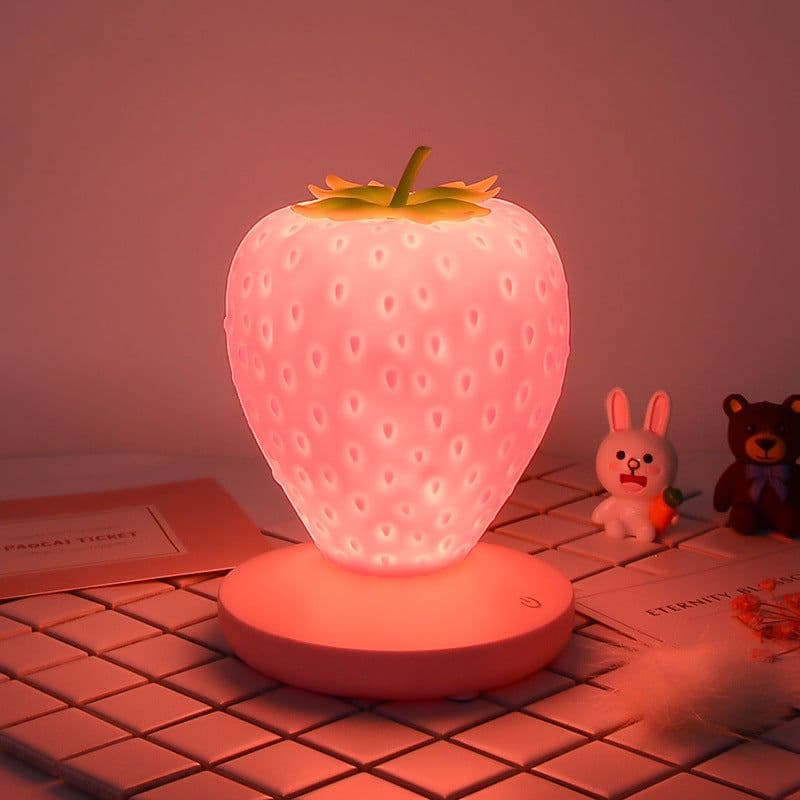 image-Creative Home Strawberry LED Night Light USB Touch Silicone Lamp