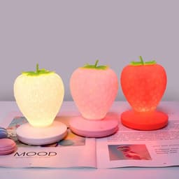 image-Creative Home Strawberry LED Night Light USB Touch Silicone Lamp