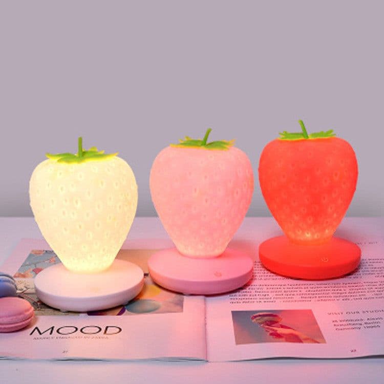 image-Creative Home Strawberry LED Night Light USB Touch Silicone Lamp