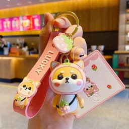 image-Cartoon Shiba Inu PVC Keychain Bag Pendant