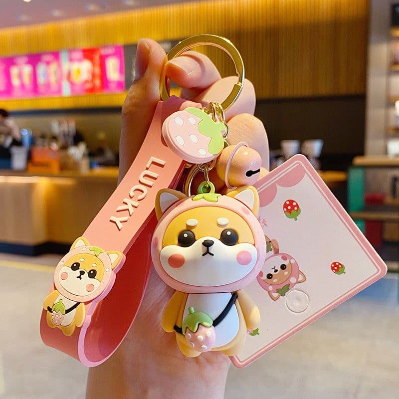 image-Cartoon Shiba Inu PVC Keychain Bag Pendant
