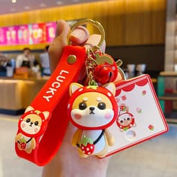 image-Cartoon Shiba Inu PVC Keychain Bag Pendant