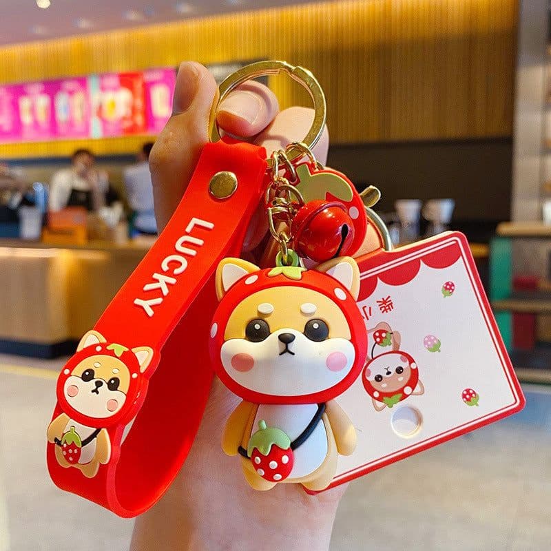 image-Cartoon Shiba Inu PVC Keychain Bag Pendant