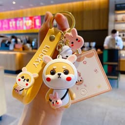 image-Cartoon Shiba Inu PVC Keychain Bag Pendant
