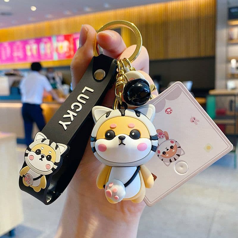 image-Cartoon Shiba Inu PVC Keychain Bag Pendant