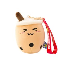 image-Plush Cow Keychain Pendant 10cm Brown Triangle Bag Ornament
