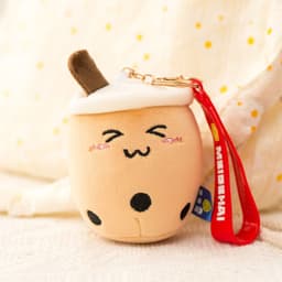 image-Plush Cow Keychain Pendant 10cm Brown Triangle Bag Ornament