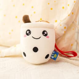 image-Plush Cow Keychain Pendant 10cm Brown Triangle Bag Ornament