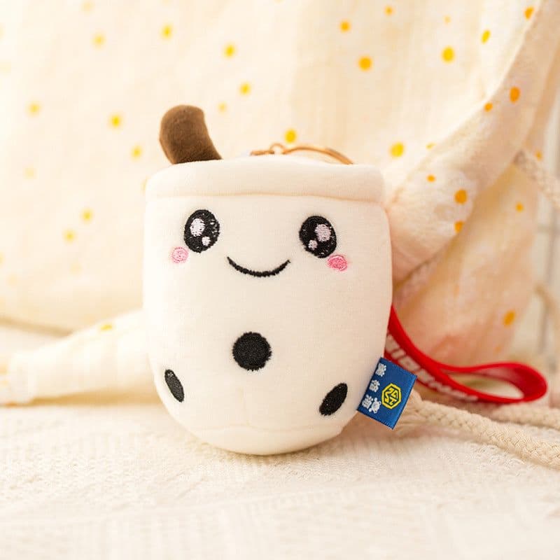 image-Plush Cow Keychain Pendant 10cm Brown Triangle Bag Ornament