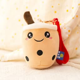 image-Plush Cow Keychain Pendant 10cm Brown Triangle Bag Ornament