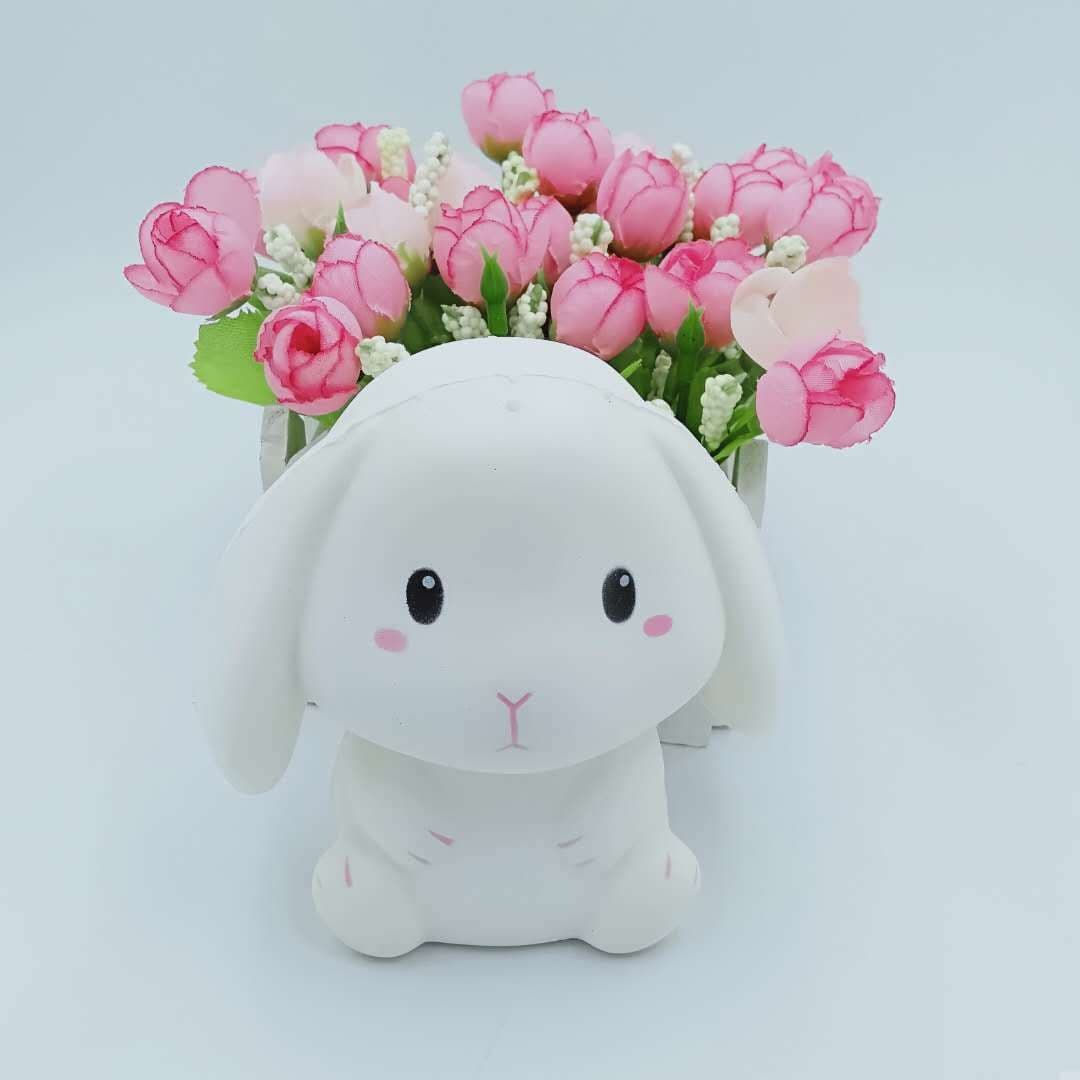 image-Squishy Long-Eared Rabbit Stress Relief Toy 11cm PU Foam