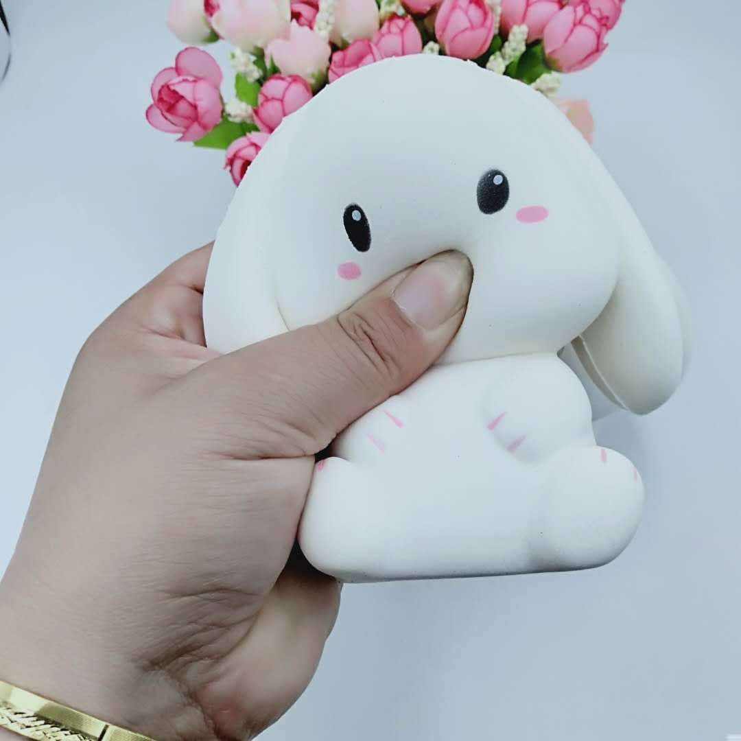 image-Squishy Long-Eared Rabbit Stress Relief Toy 11cm PU Foam