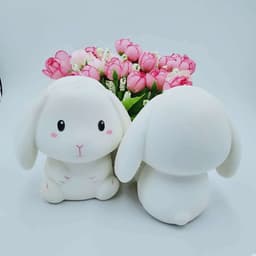 image-Squishy Long-Eared Rabbit Stress Relief Toy 11cm PU Foam