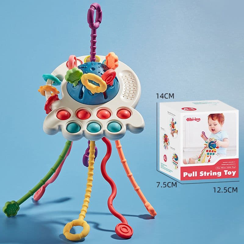 image-Baby Octopus Silicone Musical Toy - Educational Push & Chew Toy