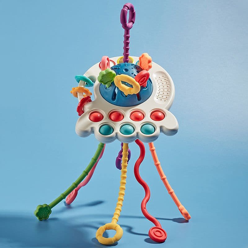 image-Baby Octopus Silicone Musical Toy - Educational Push & Chew Toy