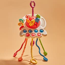 image-Baby Octopus Silicone Musical Toy - Educational Push & Chew Toy