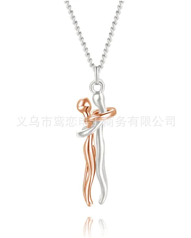 image-European American Couple Large Necklace Black Clavicle Chain