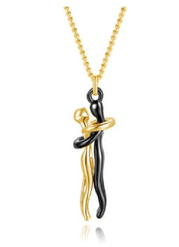 image-European American Couple Large Necklace Black Clavicle Chain