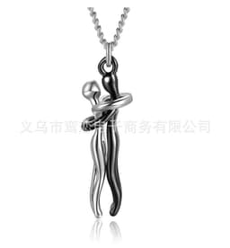 image-European American Couple Large Necklace Black Clavicle Chain